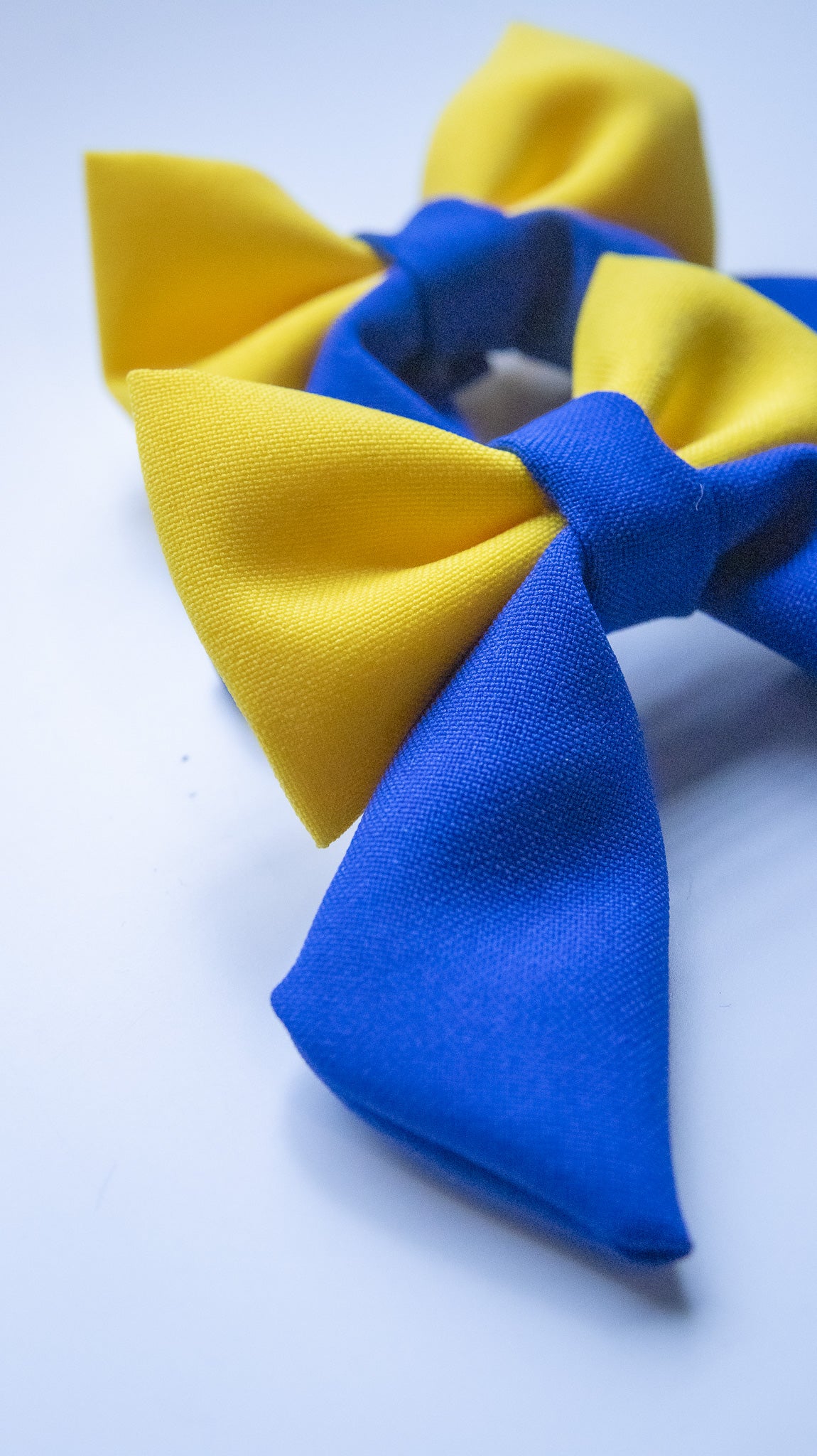 Yellow and Royal blue Hair bow