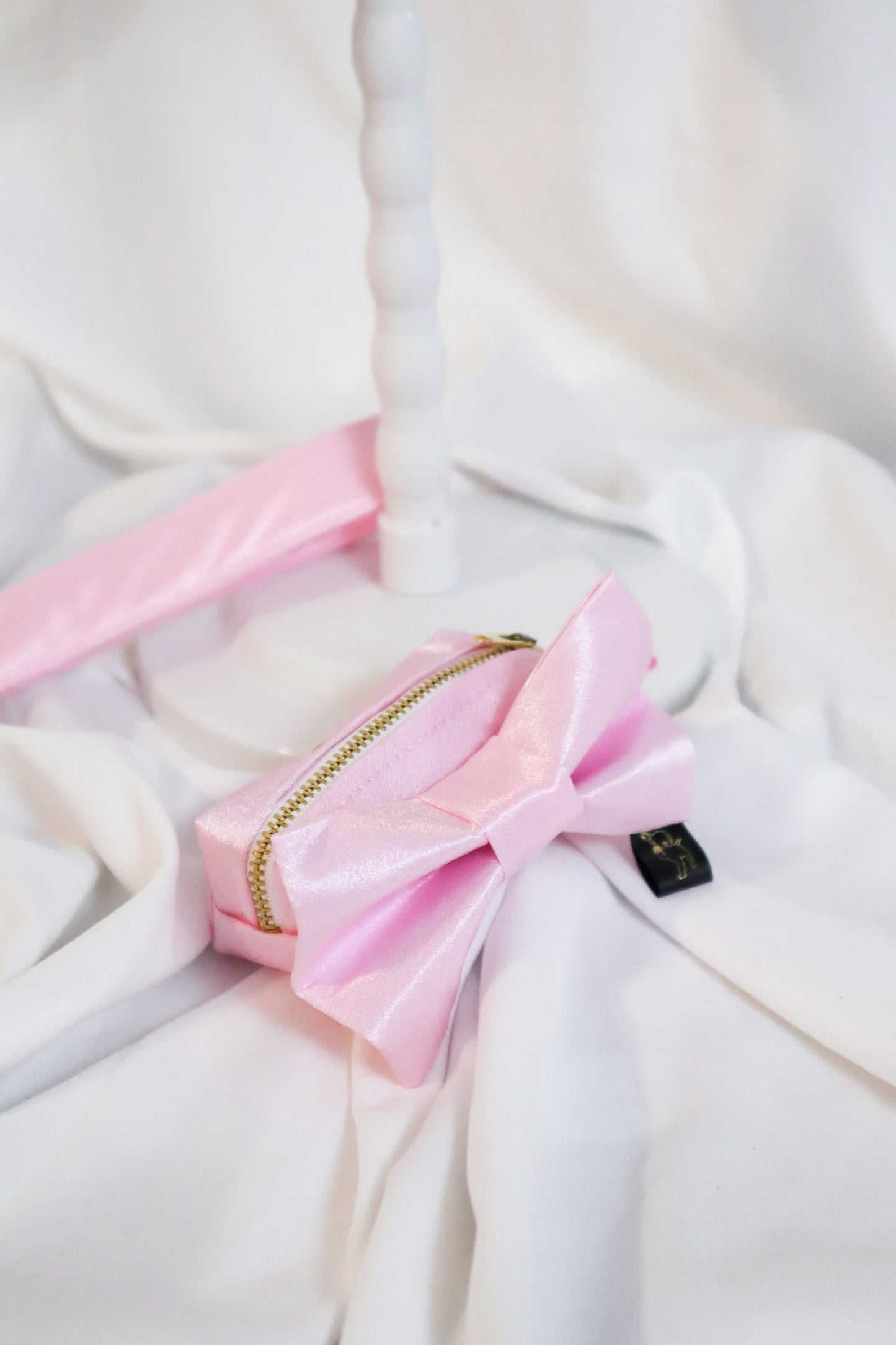 Doguette Pink Satin Bundle, Collar, Leash, Sailor Bow and Poop Bag