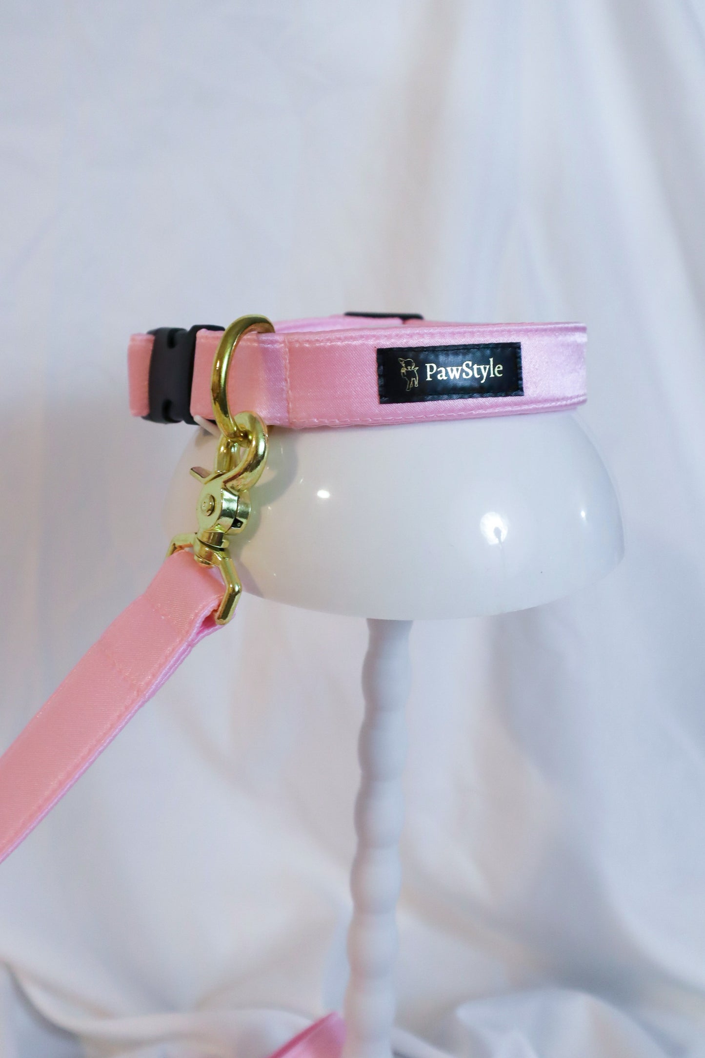 Doguette Pink Satin Bundle, Collar, Leash, Sailor Bow and Poop Bag