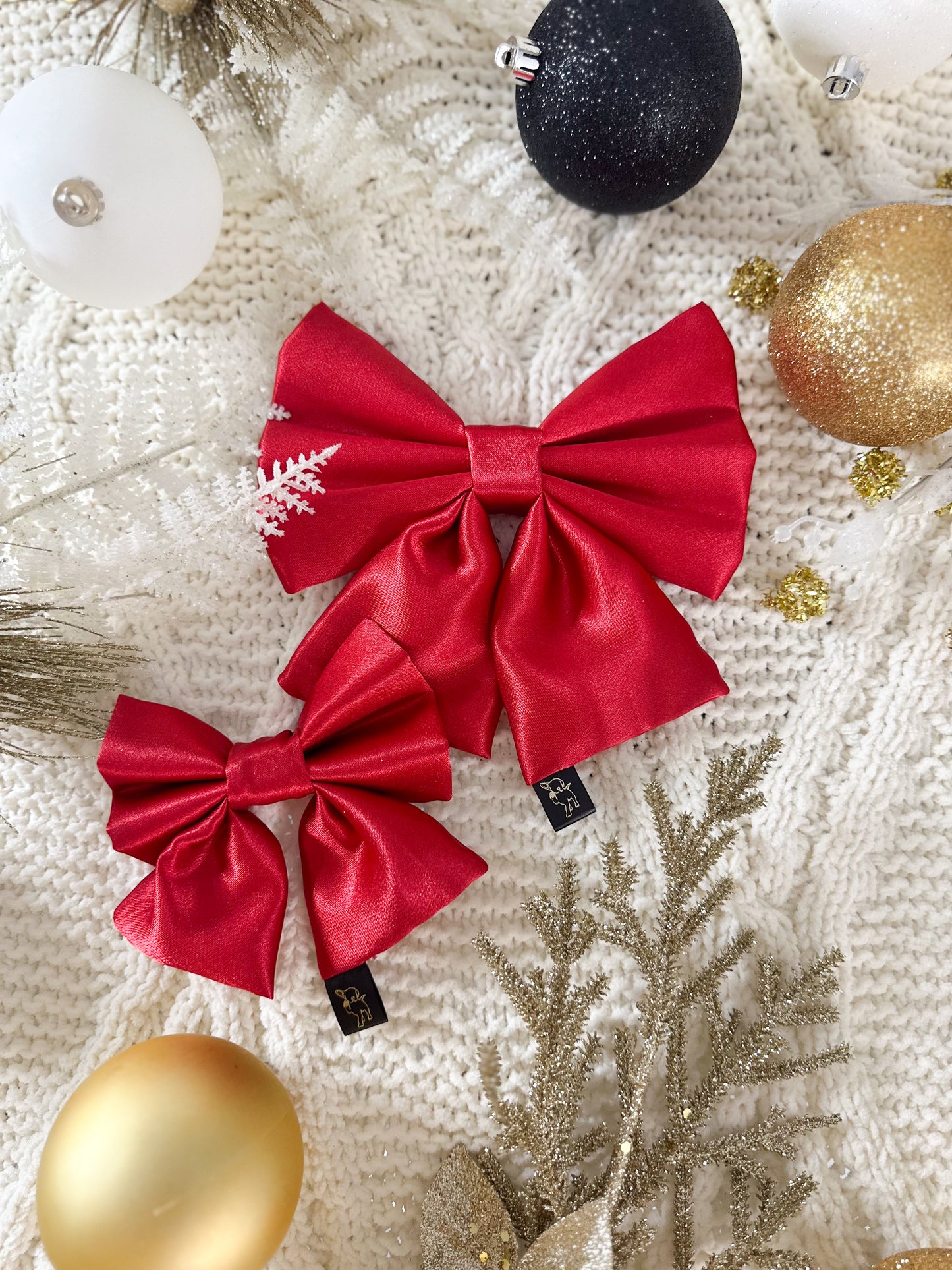 Red Satin Sailor Bow