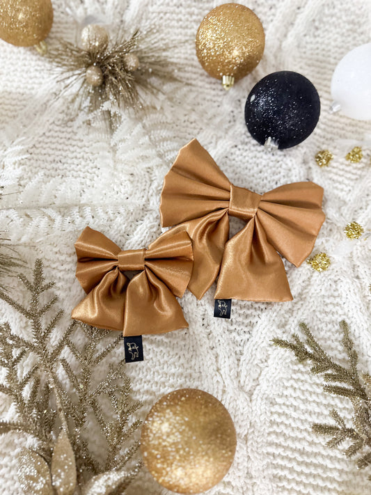 Gold Satin Sailor Bow