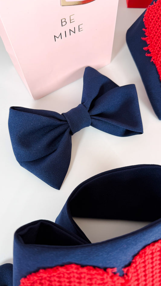 Navy Blue Oversize Hair Bow