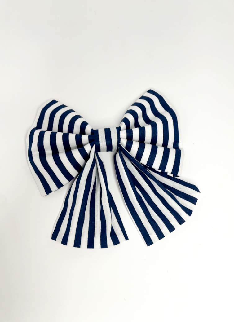 Navy Lines Sailor Bow